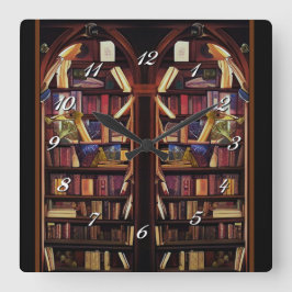 Bok Nook Shelves Fyrkantig Klocka