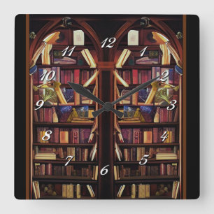 Bok Nook Shelves Fyrkantig Klocka