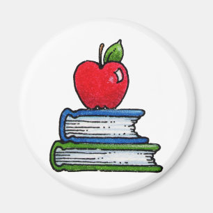 Bok och äpple magnet