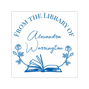 Bok och botaniska rosor  #1 Biblioteks skriptnamn Självfärgande Stämpel