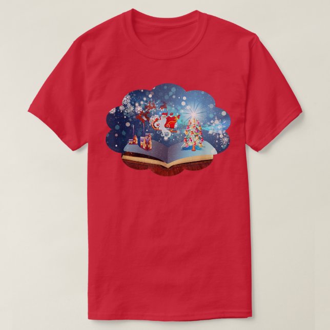 Bok och julläsare t shirt (Design framsida)