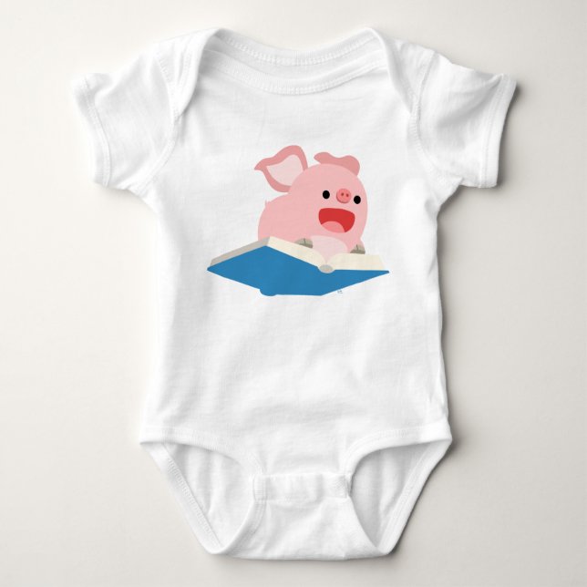 Bok och Tecknad Baby T-Shirt (Framsida)