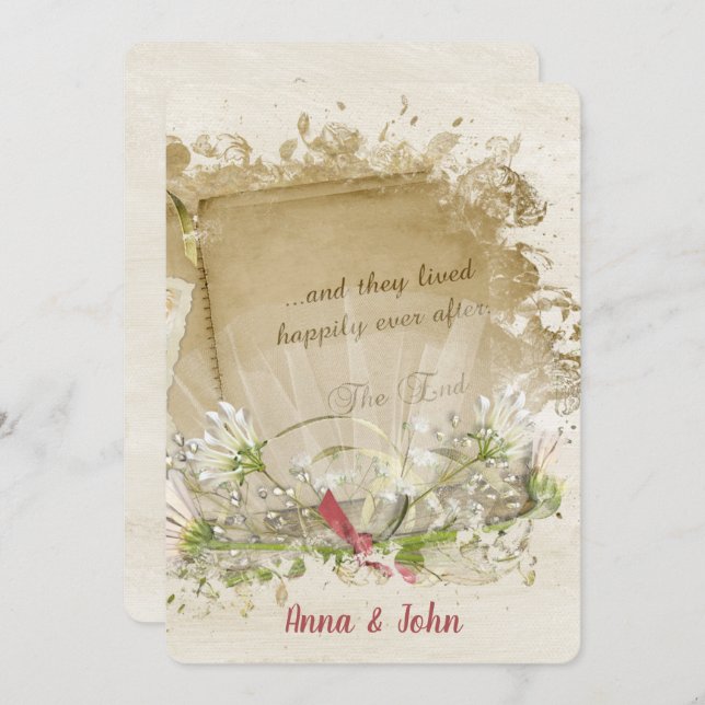 Bok om bröllopsdag inbjudningar (Fram/baksida)