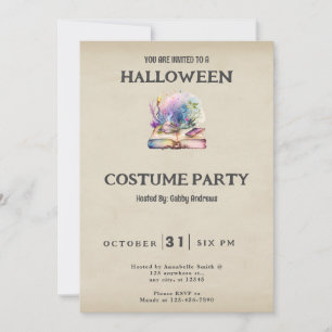 Bok om skuggor Pastell Rök Vintage Halloween Inbjudningar