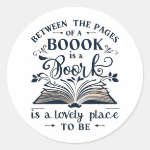 Bok Pages Sticker Runt Klistermärke