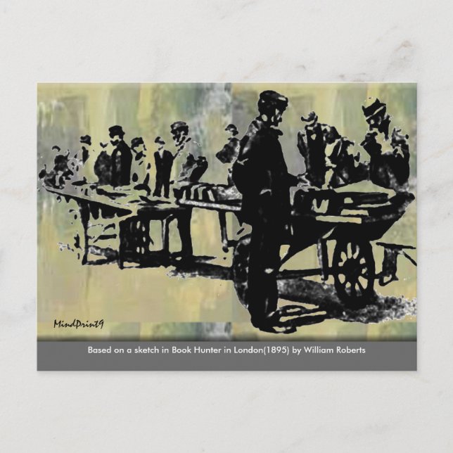 Bok Peddler på Wheel Vykort (Framsida)