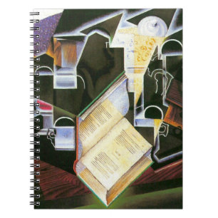 Bok, pipa och glasögon, Juan Gris, Vintage kubism Anteckningsbok