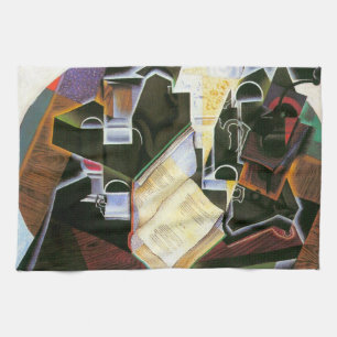 Bok, pipa och glasögon, Juan Gris, Vintage kubism Kökshandduk