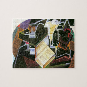Bok, pipa och glasögon, Juan Gris, Vintage Kubism Pussel