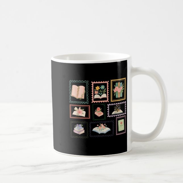 Bok Poststämpel Boklig Stämpel Läsälskare Kaffemugg (Höger)