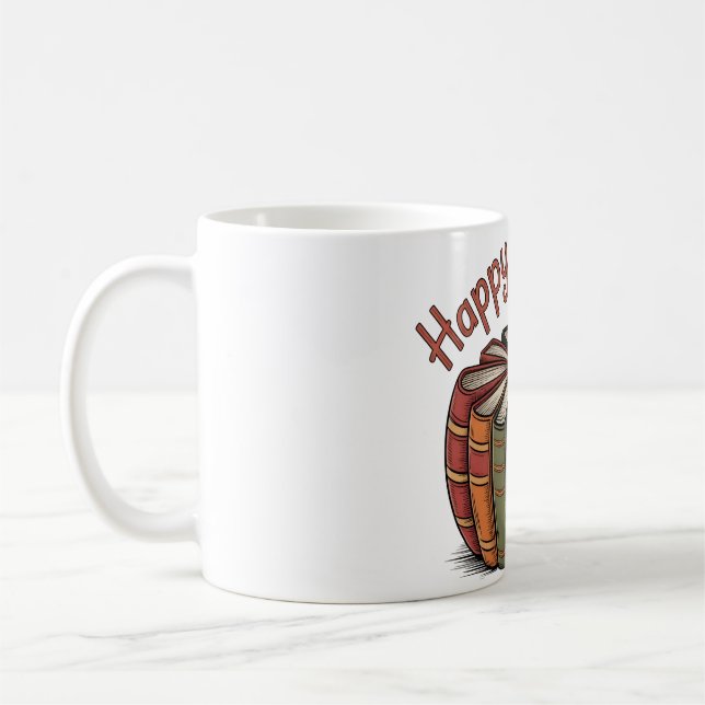 Bok Pumpa Glad Födelsedag Kaffemugg (Vänster)