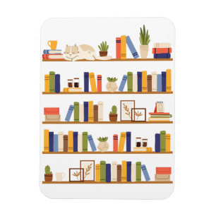 Bok Reader Färg Bookshelf Bibliotek Lärare Magnet
