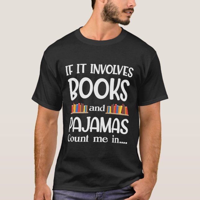 Bok Reader Pajamas Bookworm Funny Reading T Shirt (Framsida)