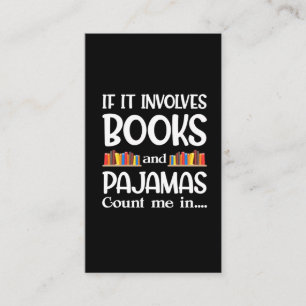Bok Reader Pajamas Bookworm Funny Reading Visitkort