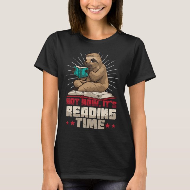 Bok Reader Sloth Bookworm Reading Bok Klubb T Shirt (Framsida)