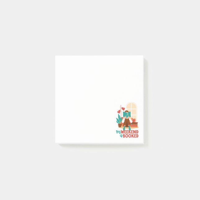 Bok Reading Älskare Helg Post-it Block (Framsida)