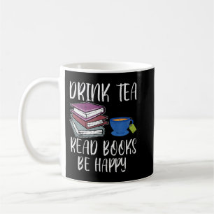 Bok Reading av Drink Tea Read Bokar Lycklig Bookwo Kaffemugg