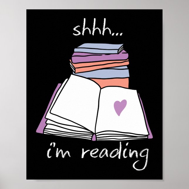 Bok Reading Bibliotek Shh Im Reading Poster (Framsidan)