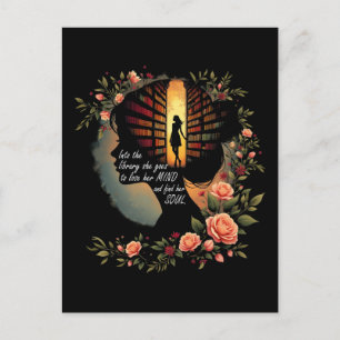 Bok Reading Bookworm Bok Älskare Women Girls Libra Vykort