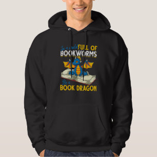 Bok Reading Bookworm Librarian Cute Bok Dragon Hoodie