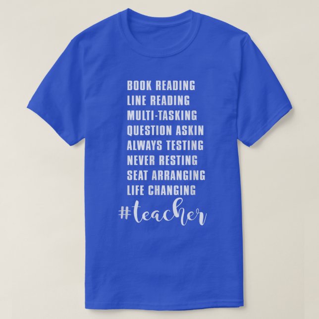 Bok Reading Line Reading Teacher Funny Teacher T Shirt (Design framsida)