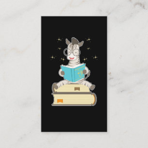 Bok Reading Tea Coffee Bookworm Magic Zebra Visitkort