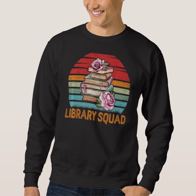 Bok Reading Vin bibliotek Squad Librarian Bookworm Lång Ärmad Tröja (Framsida)