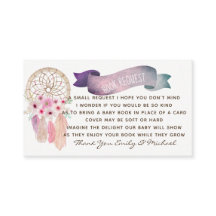 Bok Request Baby Shower Inbjudan Infoga - Boho Dik