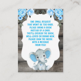 Bok Request Boy Elephants Shower Blue Biljett Tilläggskort