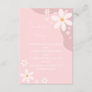 Bok Request Dikt Baby Shower Rosa Boho Tilläggskort