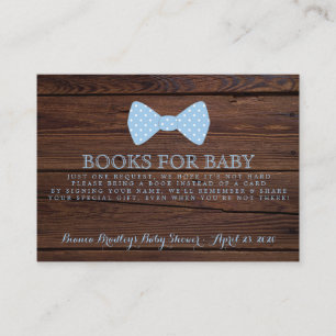 Bok Request Little Man Baby Shower Rustic Bowtie Tilläggskort