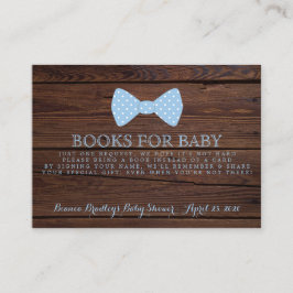 Bok Request Little Man Baby Shower Rustic Bowtie Tilläggskort