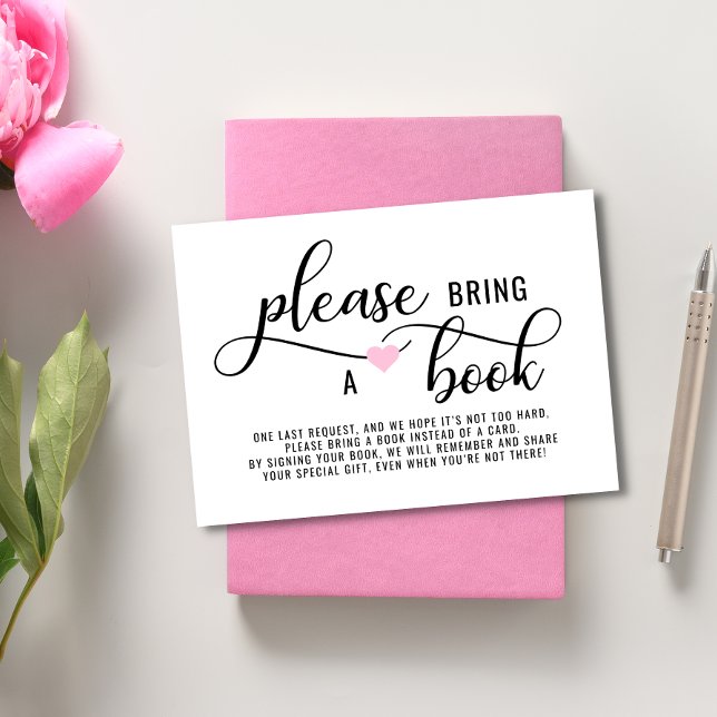 BOK Rosa Heart Baby Shower Tilläggskort (Skapare uppladdad)