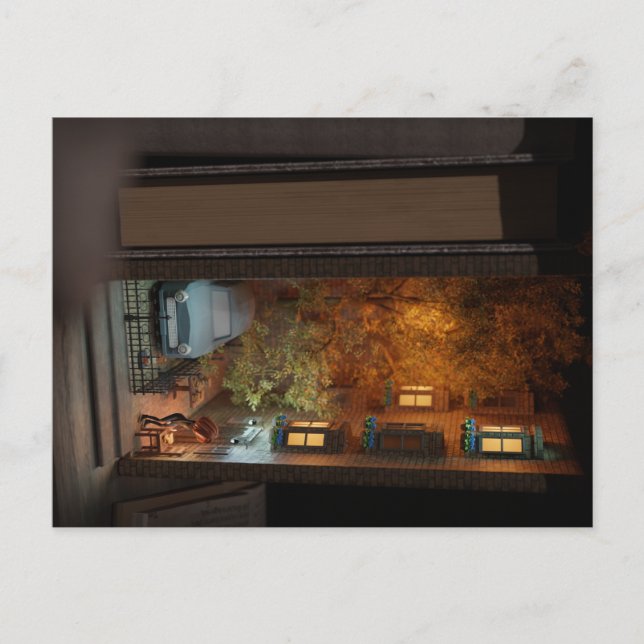 Bok shelf alley - Car Park Bok Sale Inbjudan Vykort (Framsida)