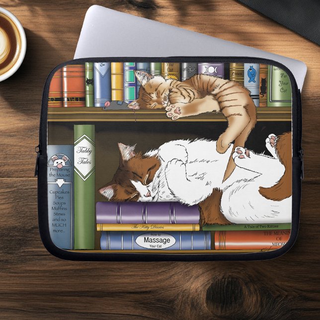 Bok Shelf Cats Laptop Sleeve (Skapare uppladdad)