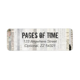 Bok-sidor i Rustik Vintage Bibliotek Returadress Etikett