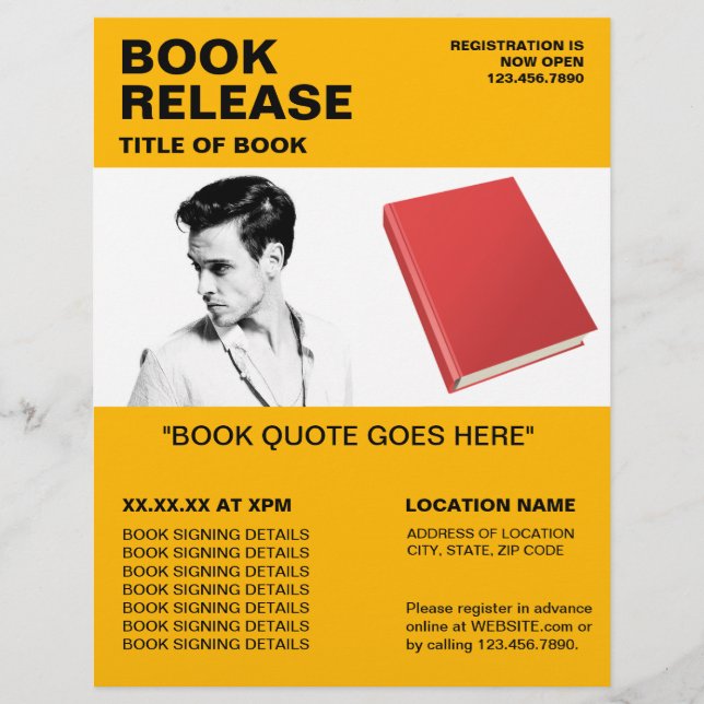 Bok - signerings- och frigöringsavgift - författar reklamblad (Framsidan)