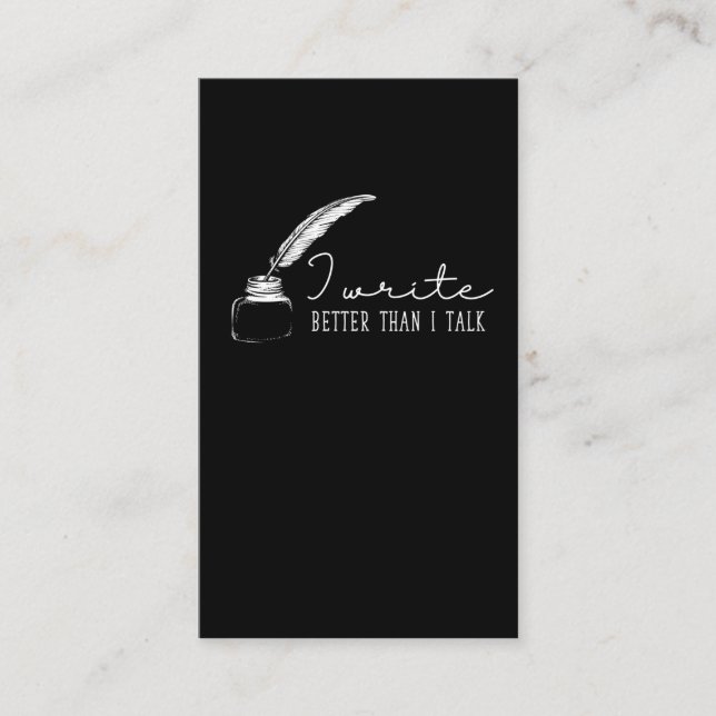 Bok skrivande författare Novelist Witty Storytelle Visitkort (Framsida)