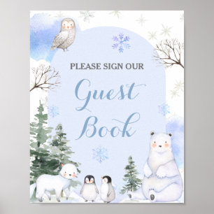 BOK-skugga över gäster i Snöflingor Träd i ARKTISK Poster