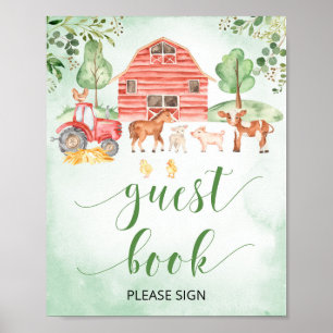 bok-skylt för boskap babyduschgäst poster