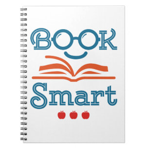Bok Smart Funny Reading Älskare bokmask Anteckningsbok