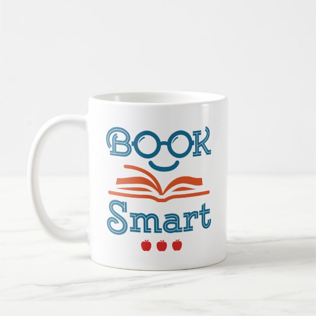 Bok Smart Funny Reading Älskare bokmask Kaffemugg (Vänster)