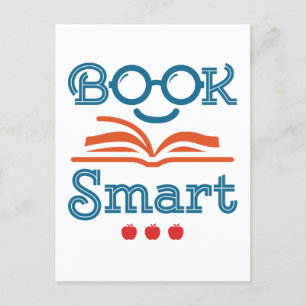 Bok Smart Funny Reading Älskare bokmask Vykort