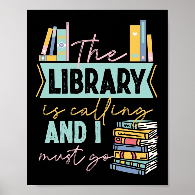 Bok som läser Bibliotek ringer och jag måste gå Poster (Framsidan)