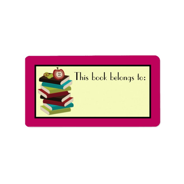 Bok Stack Reader Bookplate Stickers Gift Adressetikett (Framsidan)
