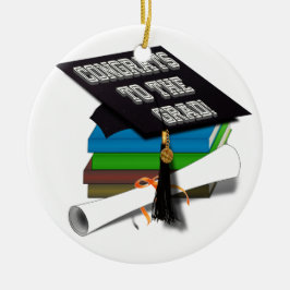 Bok-strack "GRATULERAR TILL GRAD"-diplomat Julgransprydnad Metall