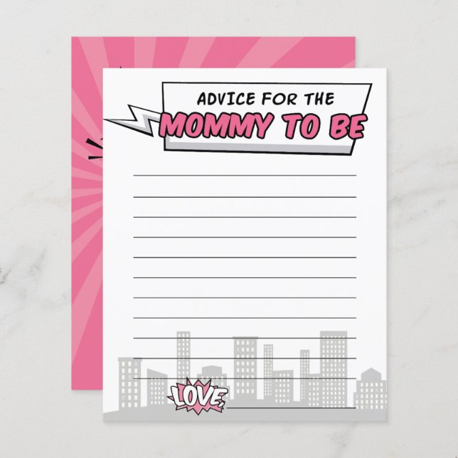 Bok Superhjälte Baby Shower Adapter från en Teckna (Fram/baksida)