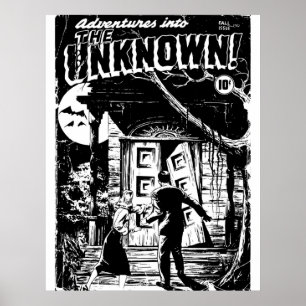 Bok-täckningens retro-Vintage för Tecknad av skräc Poster