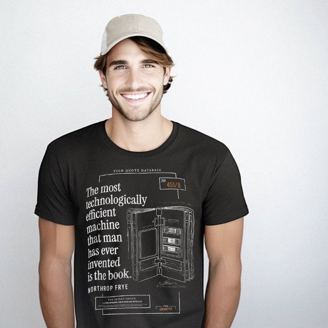 Bok Tech Quote for Geeks Nerds Patent Teckning T Shirt (Book Tech Quote for Geeks Nerds Patent Drawing T-Shirt)