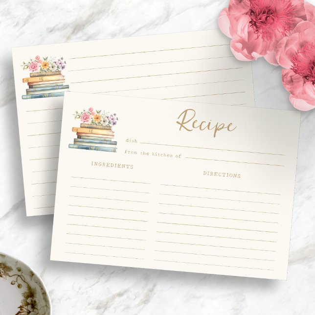 Bok Tema Receptkort Inbjudningar (Book Theme Recipe Card
)
